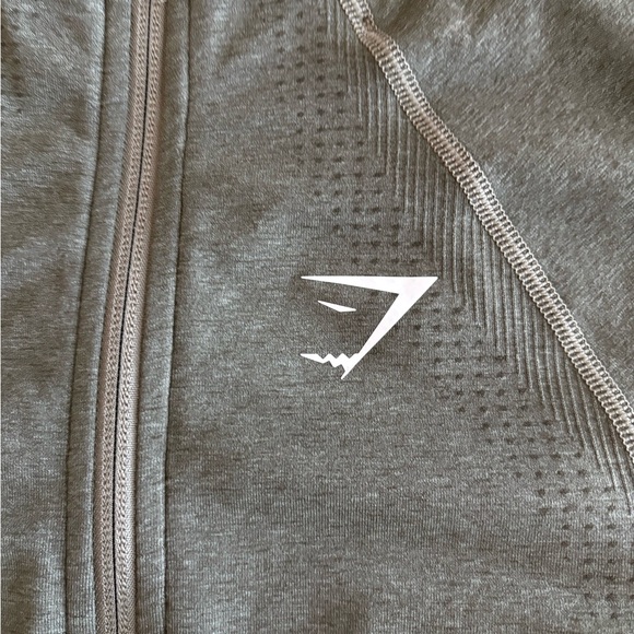 Gymshark Vital Seamless 2.0 Midi Zip Up Jacket - Base Green Marl - Picture 5 of 9